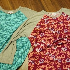 (2 pcs) Lularoe Randy 3/4 Sleeve - Size Large